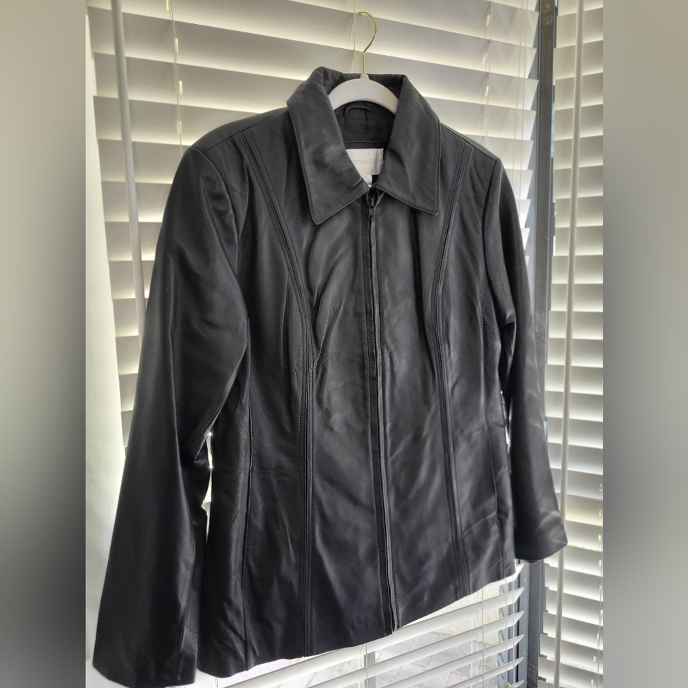 Worthington Women's Black Leather Jacket - Picture 1 of 4